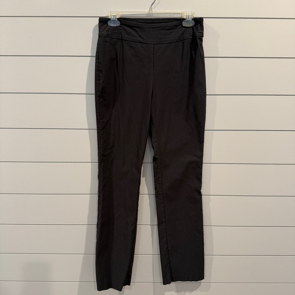 Tribal Grey Pull-On Slim Straight Leg Pants